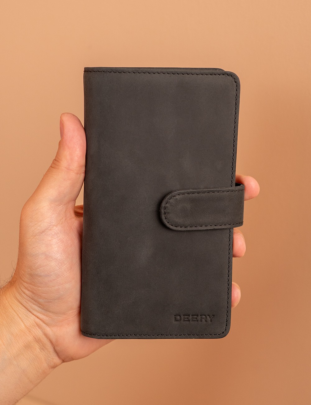 Men's Black Nubuck Calfskin Wallet - 00803MSYHZ01
