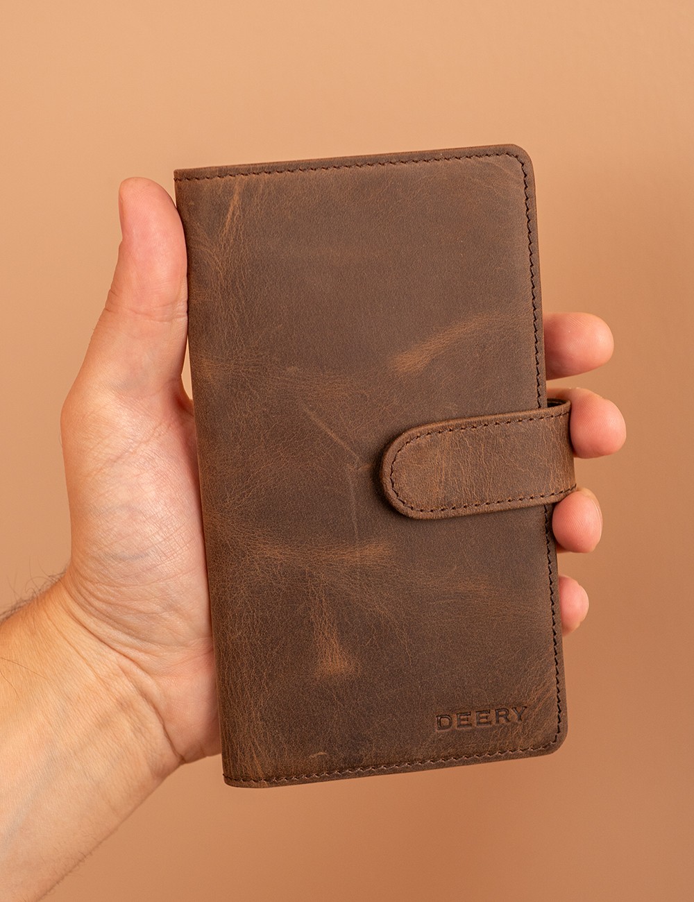 Men's Tan Nubuck Calfskin Wallet - 00803MTBAZ01