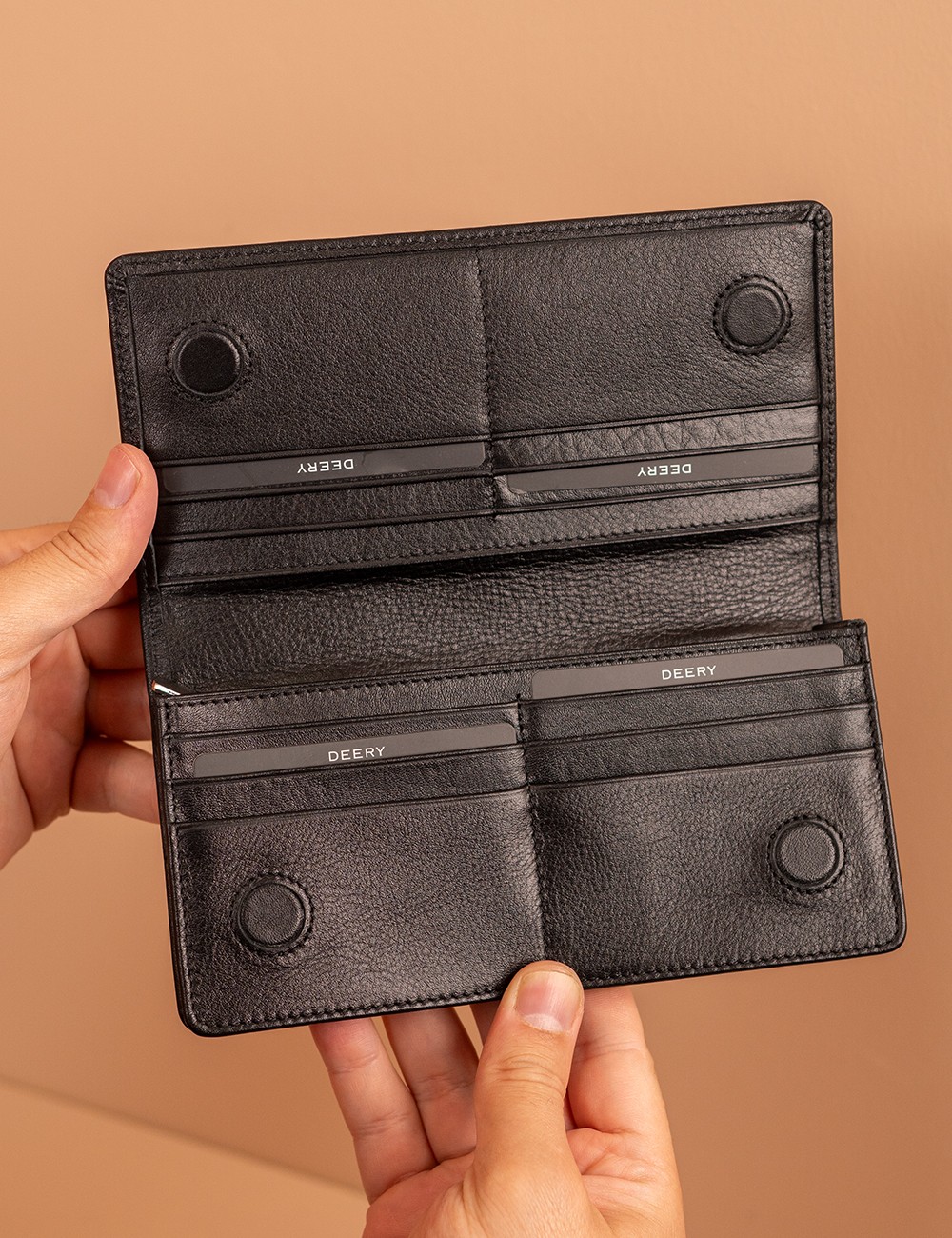 Men's Black Leather Wallet - 00804MSYHZ03
