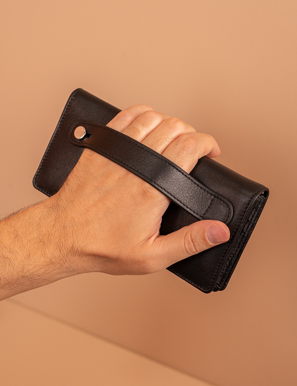 Men's Black Leather Wallet - 00804MSYHZ03