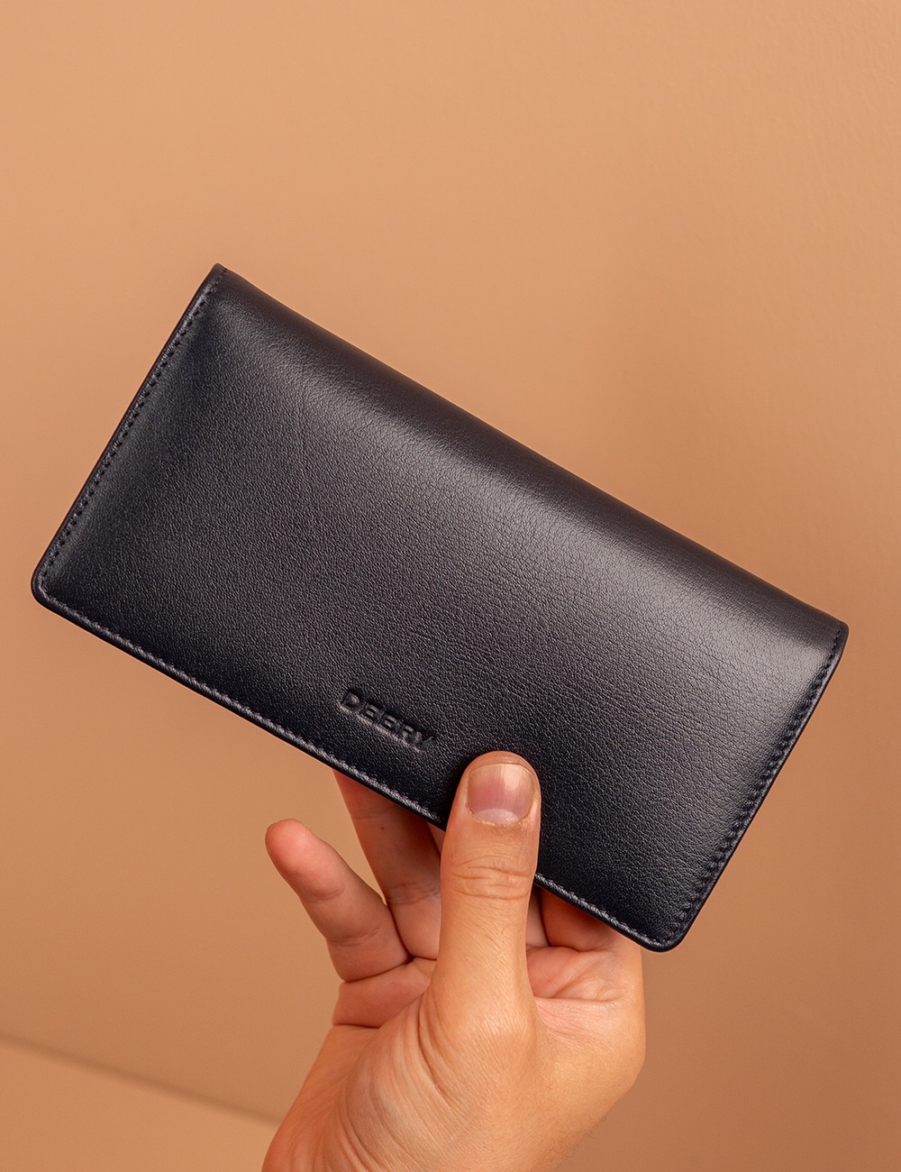 Men's Navy Leather Wallet - 00804MLCVZ02