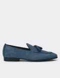 Men's Blue Nubuck Leather Loafers
