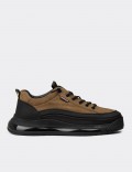 Men's Brown Leather Sneakers