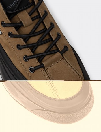 Men's Brown Leather Sneakers
