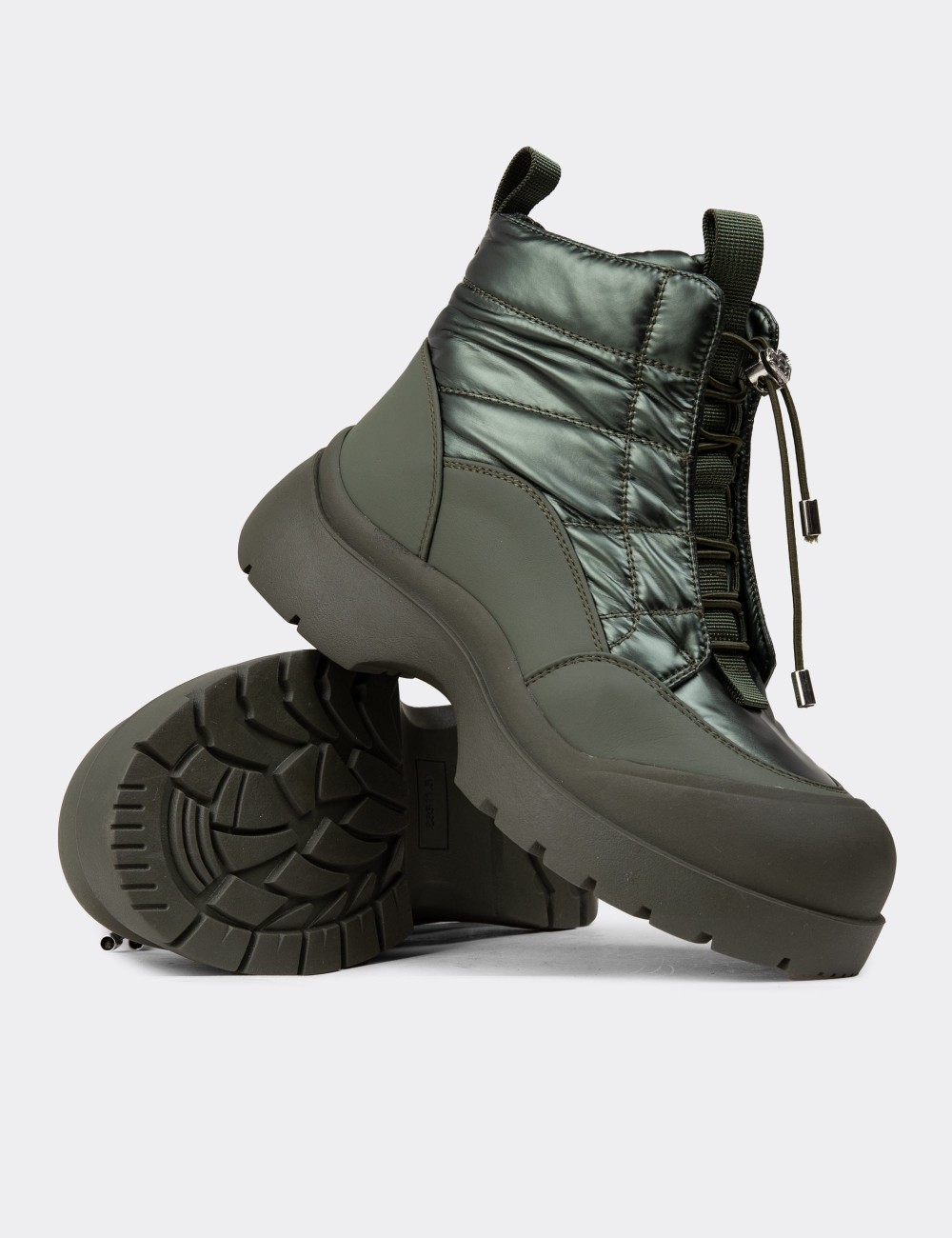 Women's Green Boots - E8051ZYSLC01