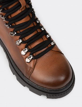 Women's Tan Leather Postal Boots