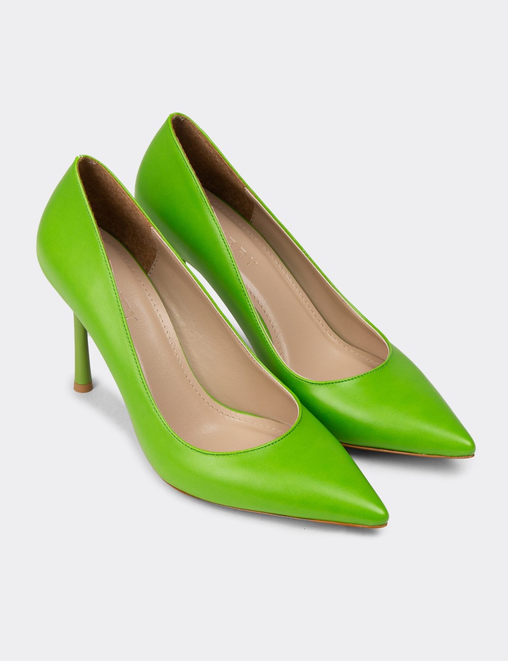 Women's Green Stiletto Heels - P4539ZYSLM01