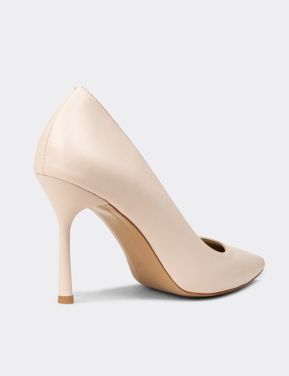 Women's Beige Stiletto Heels - P4539ZBEJM01