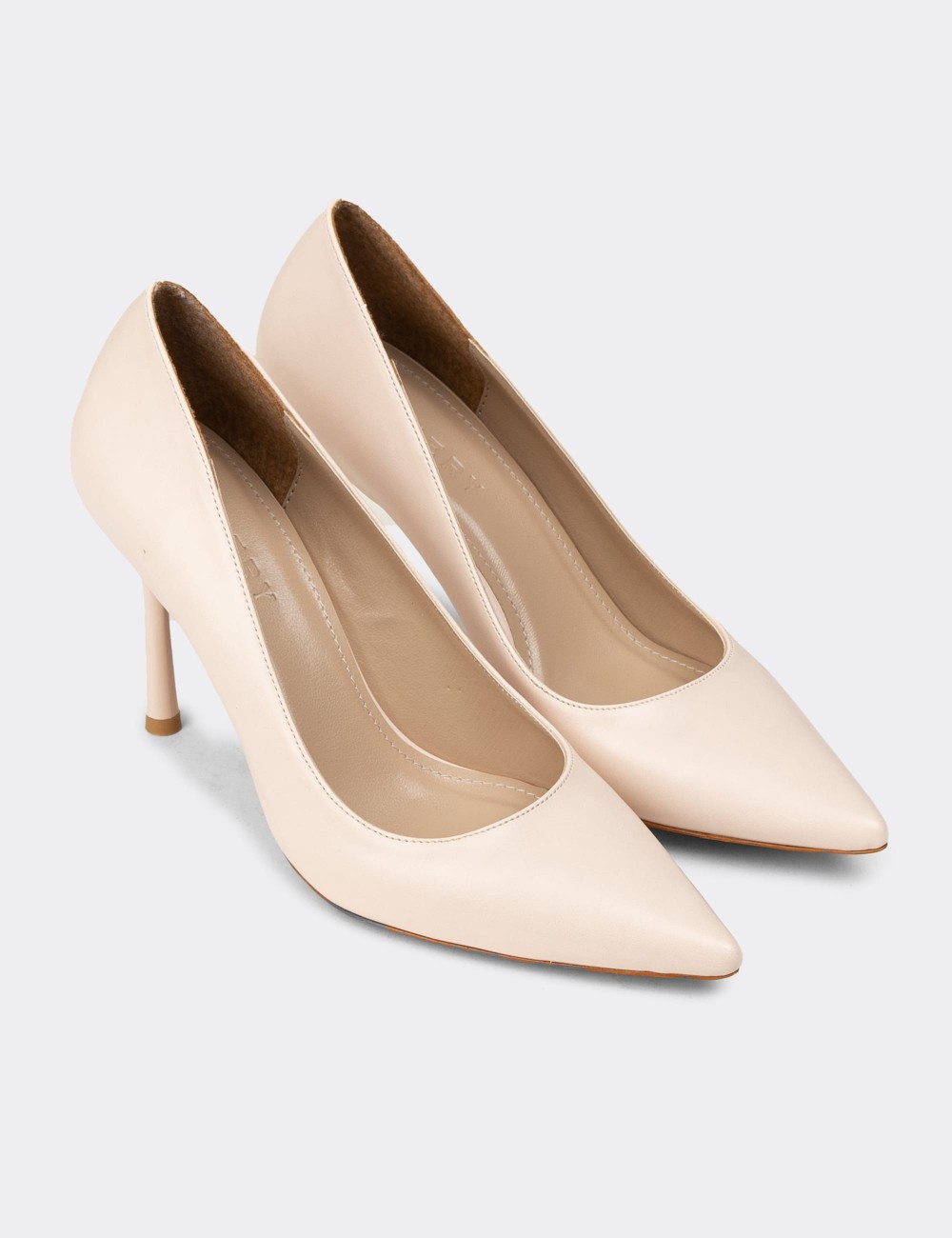 Women's Beige Stiletto Heels - P4539ZBEJM01