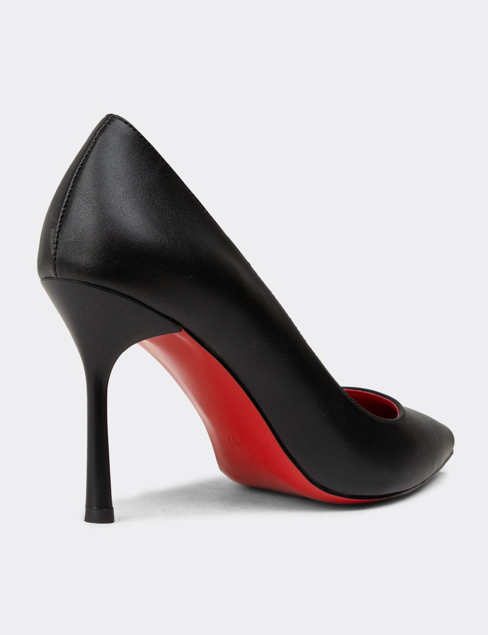 Women's Black Stiletto Heels - P4539ZSYHM05