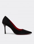 Women's Black Suede High Heels