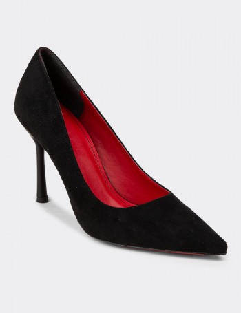 Women's Black Suede High Heels