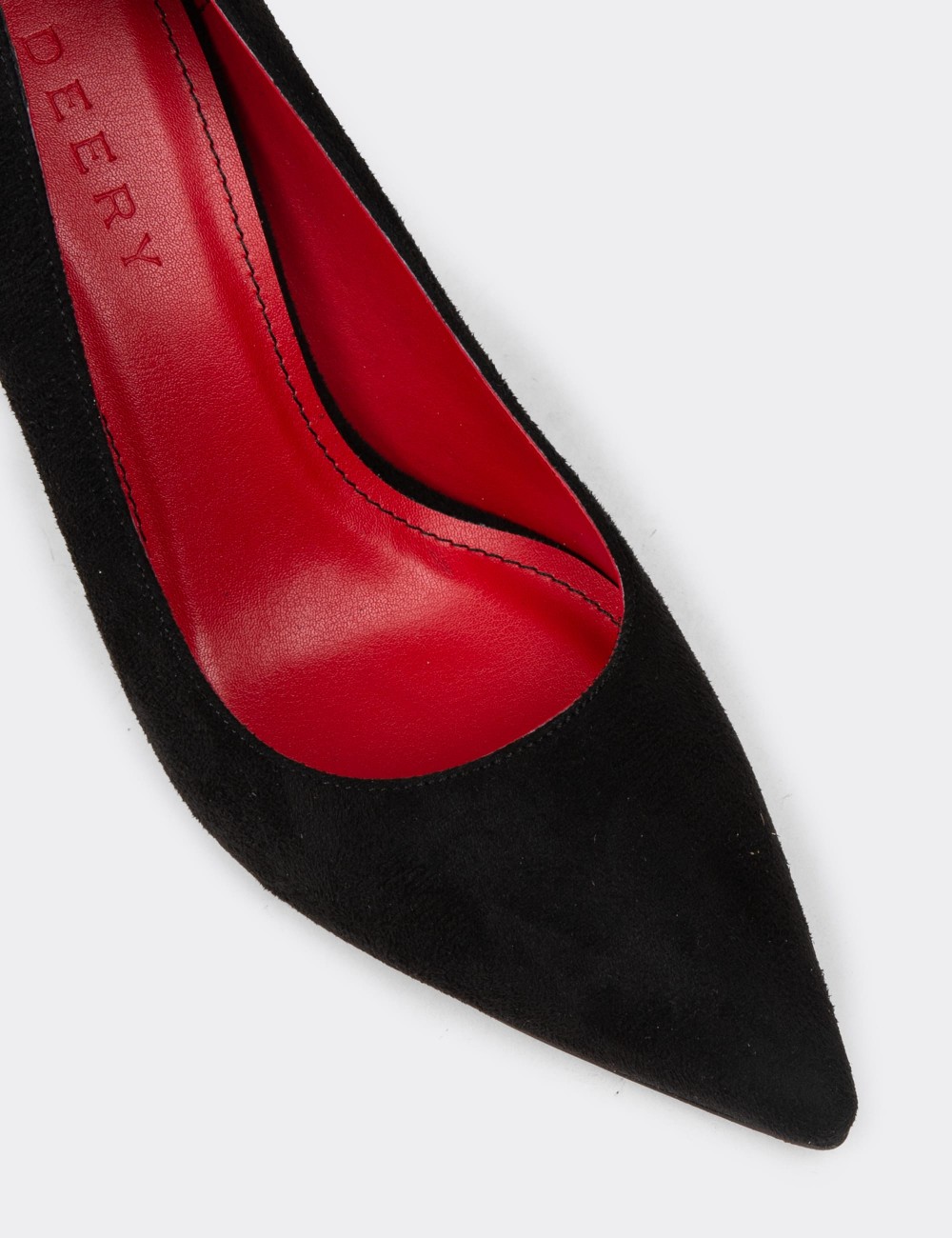 Women's Black Suede High Heels - P4539ZSYHM03