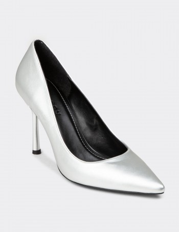Women's Silver Stiletto Heels