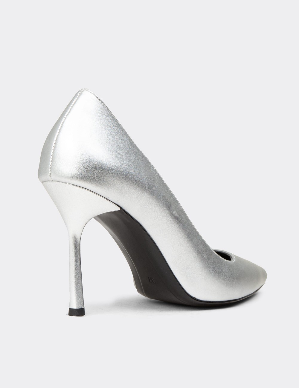 Women's Silver Stiletto Heels - P4539ZGMSM01