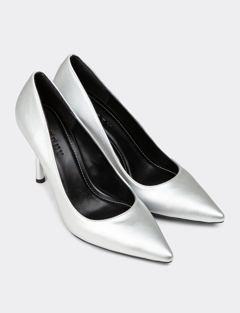 Women's Silver Stiletto Heels - P4539ZGMSM01