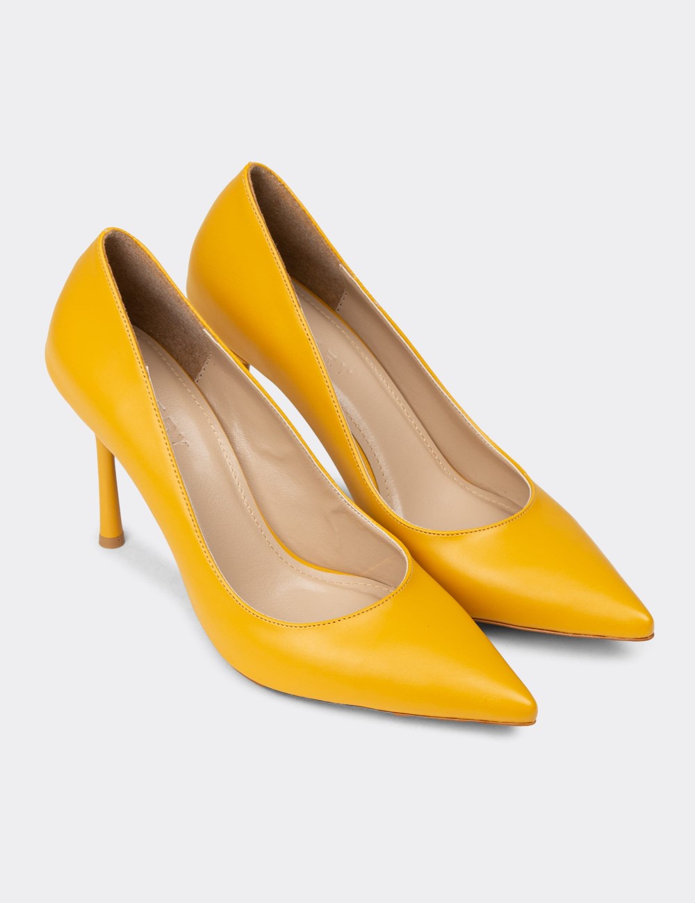 Women's Yellow Stiletto Heels - P4539ZHRDM01