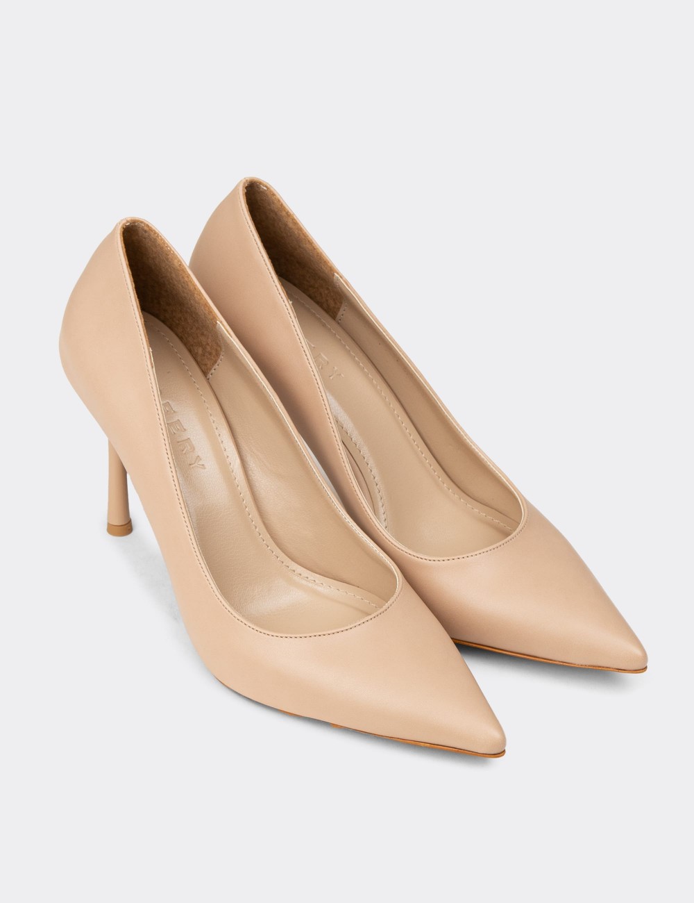 Women's Beige Stiletto Heels - P4539ZNUTM01