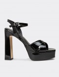 Women's Black Patent Platform Heels