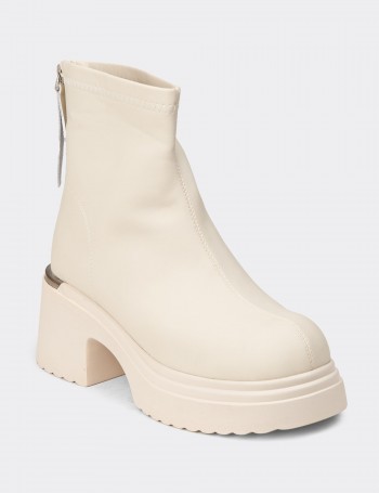 Women's Beige Platform Boots
