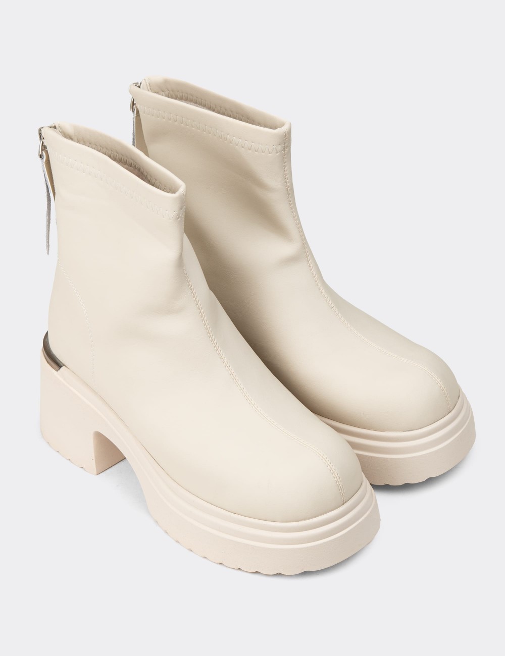 Women's Beige Platform Boots - K2050ZBEJC01