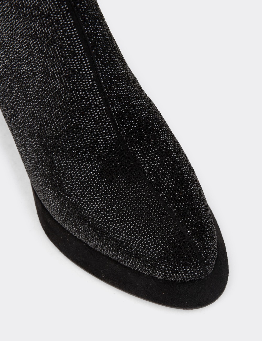 Women's Black Heeled Boots - K2501ZSYHC02