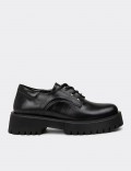 Women's Black Lace-up Shoes