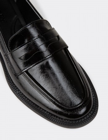 Women's Black Patent Moccasins
