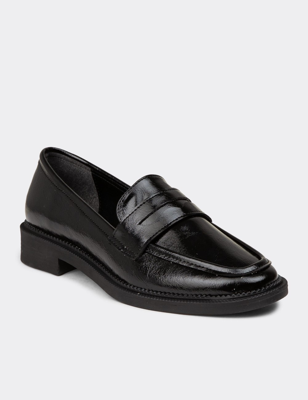 Women's Black Patent Moccasins - K9040ZSYHC01