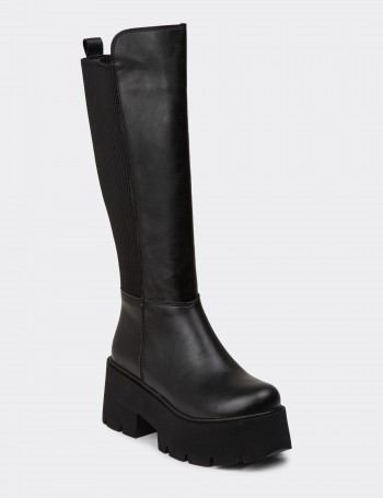 Women's Black Platform Boots