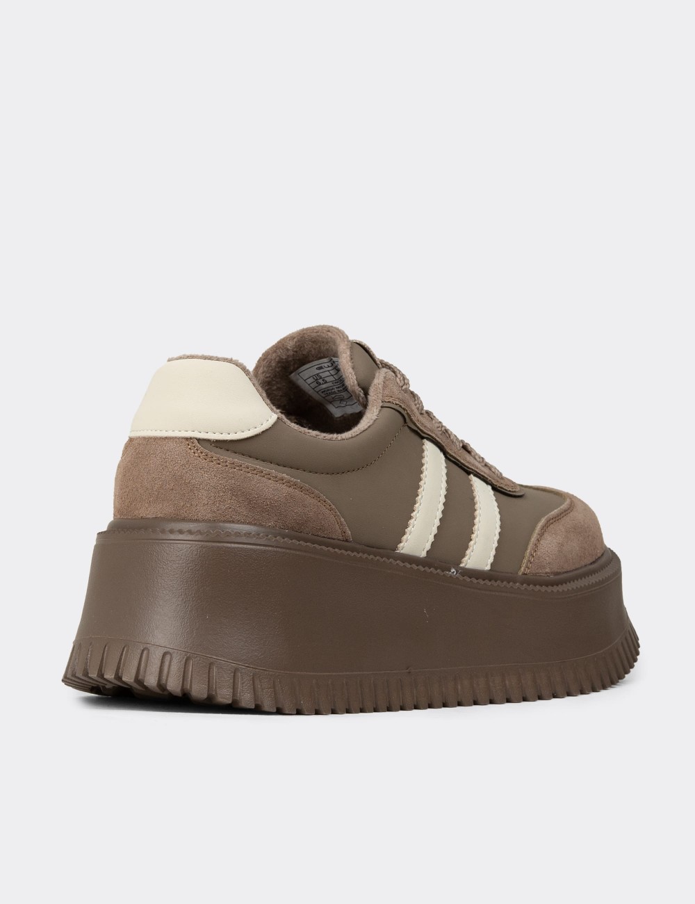 Women's Sandstone Suede Leather Platform Sneakers - E8031ZVZNC01