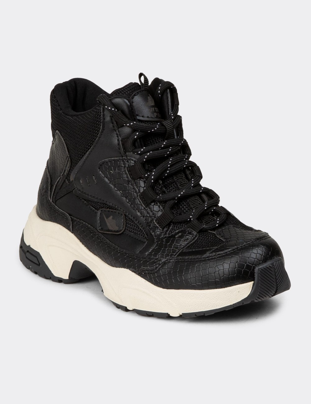 Women's Black Sneaker Boots - 34150ZSYHC01