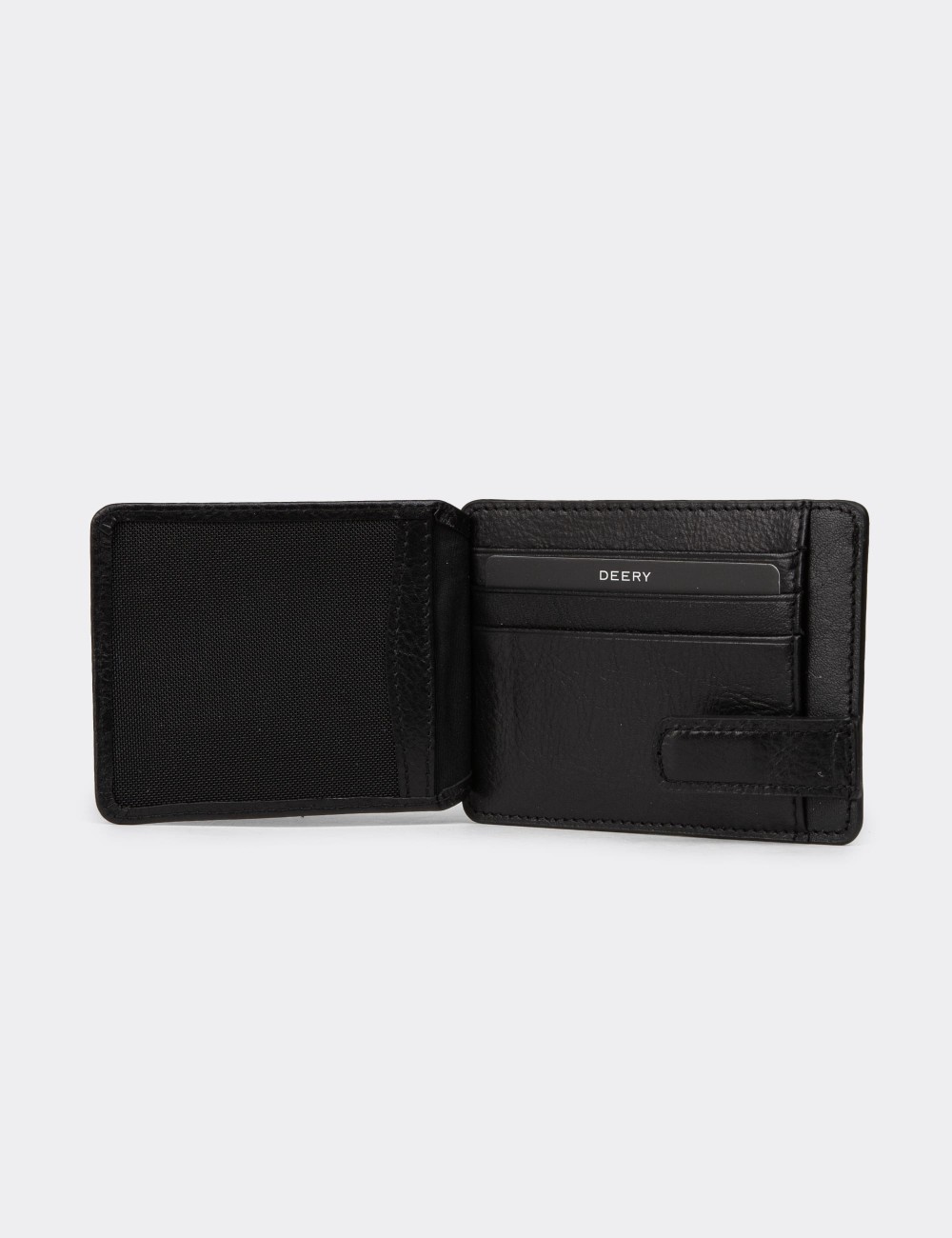 Men's Black Leather Wallet - 00521MSYHZ02