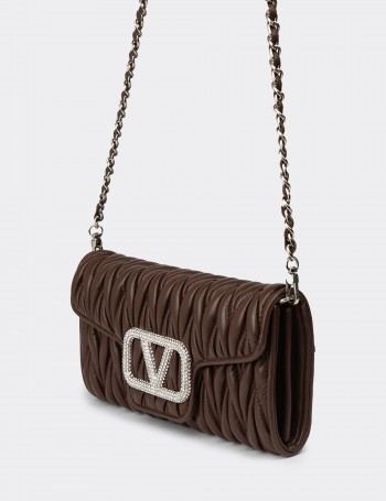 Brown Shoulder Clutch Bag - K2712ZKHVY01