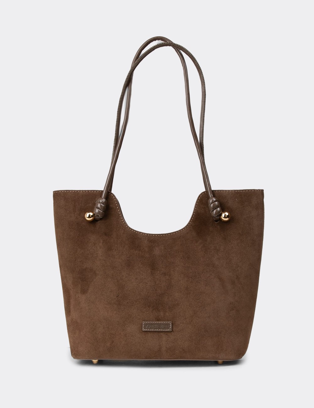Sandstone Suede Leather Shoulder Bag - K7459ZVZNY01