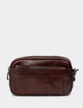 Men's Burgundy Leather Handbag