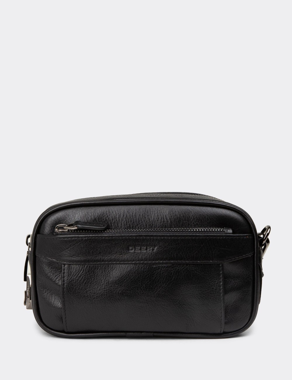 Men’s Black Leather Handbag - 08408MSYHY01