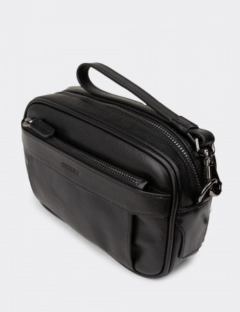 Men’s Black Leather Handbag
