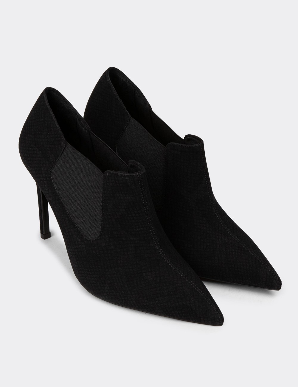 Women's Black Ankle Boots - K1205ZSYHM01