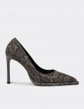Women's Gray Stiletto Heels