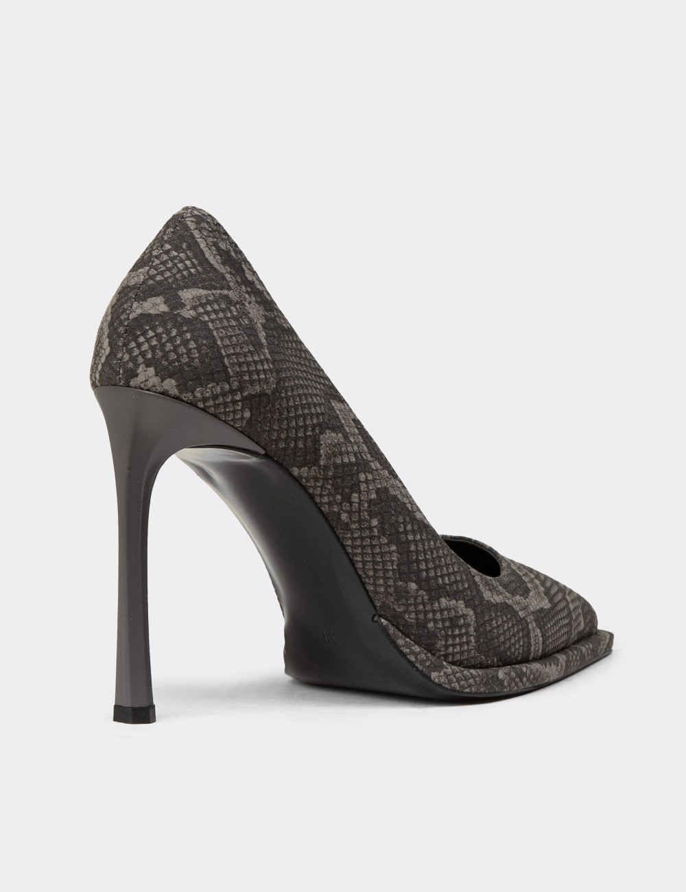 Women's Gray Stiletto Heels - K1251ZGRIC01