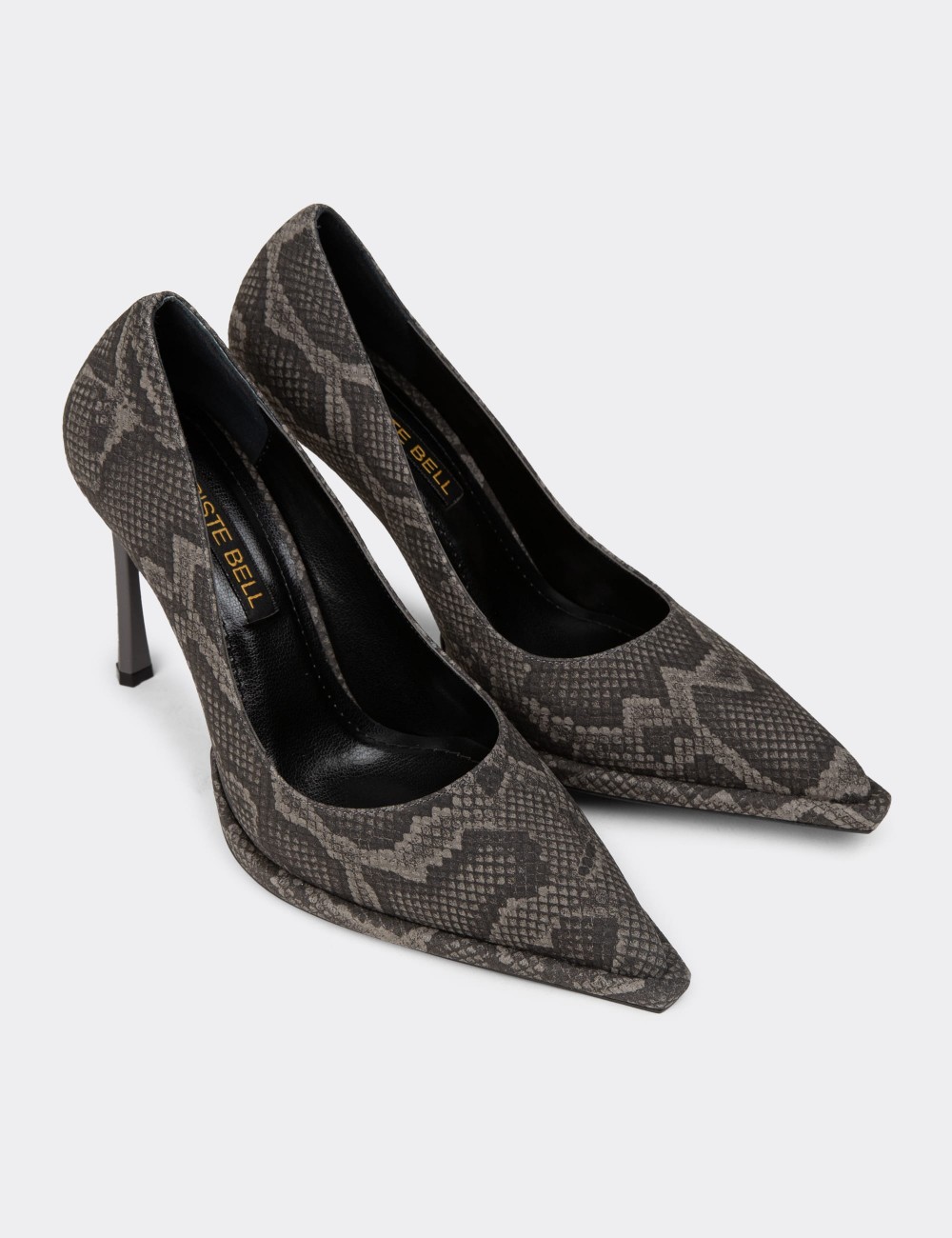 Women's Gray Stiletto Heels - K1251ZGRIC01