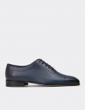 Men's Navy Leather Dress Shoes