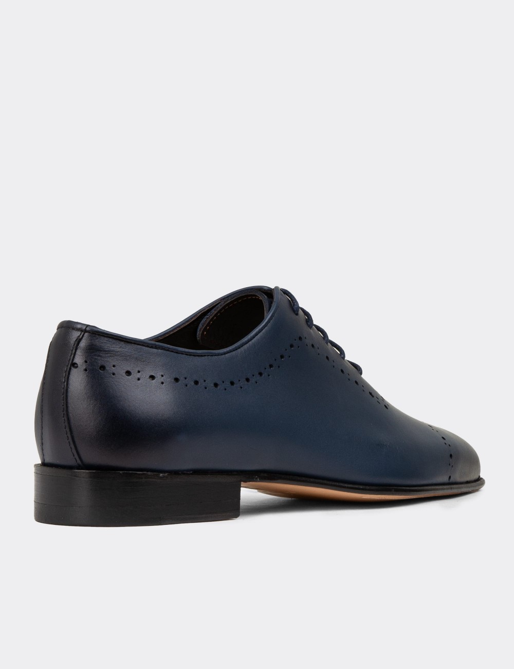 Men's Navy Leather Dress Shoes - 00491MLCVK01