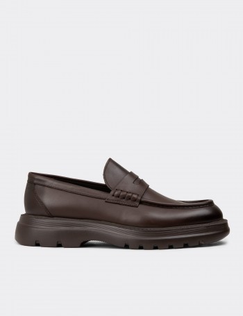 Men's Brown Leather Loafers