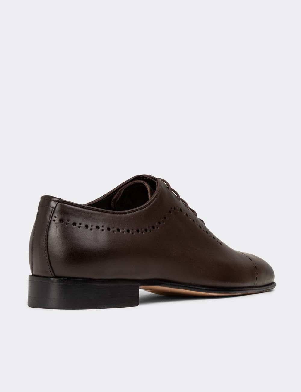 Men's Brown Leather Traditional Shoes - 00491MKHVK01