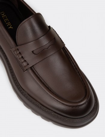Men's Brown Leather Loafers