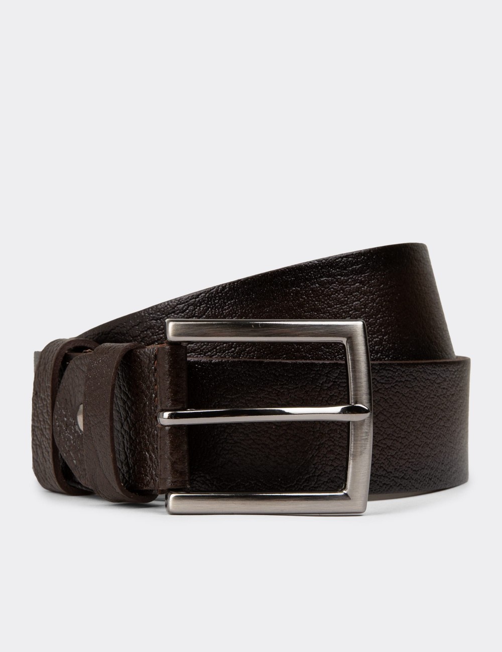 Leather Brown Men's Belt - TB002MKHVW01