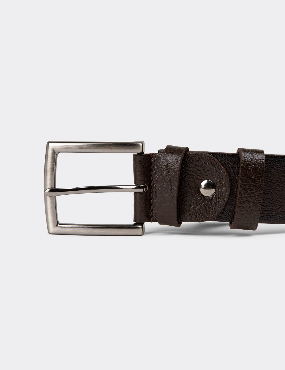 Leather Brown Men's Belt - TB002MKHVW01