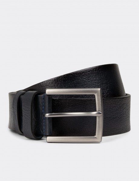 Leather Navy Men's Belt